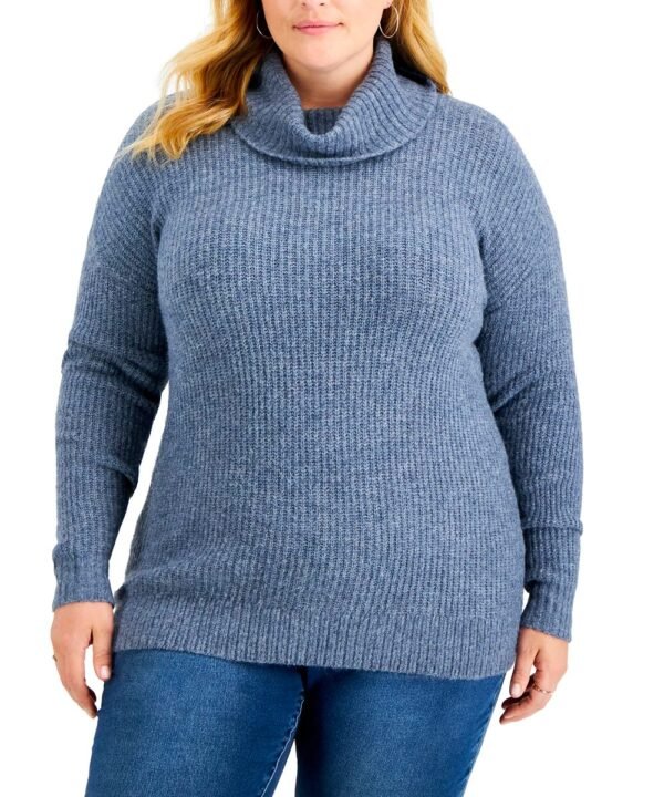 Plus Size Cowlneck Tunic Sweate